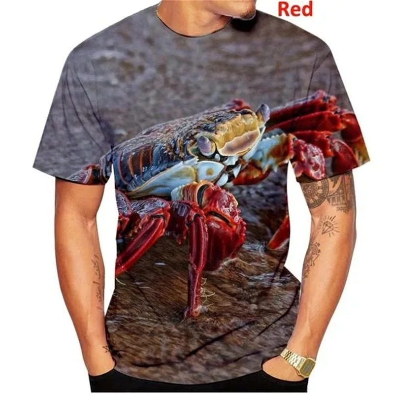 

New Cool Fashion Men Women 3d Printed Crab T Shirt Funny Animal Crab Pattern T Shirt Graphic Tee Male Female Comfortable Tops