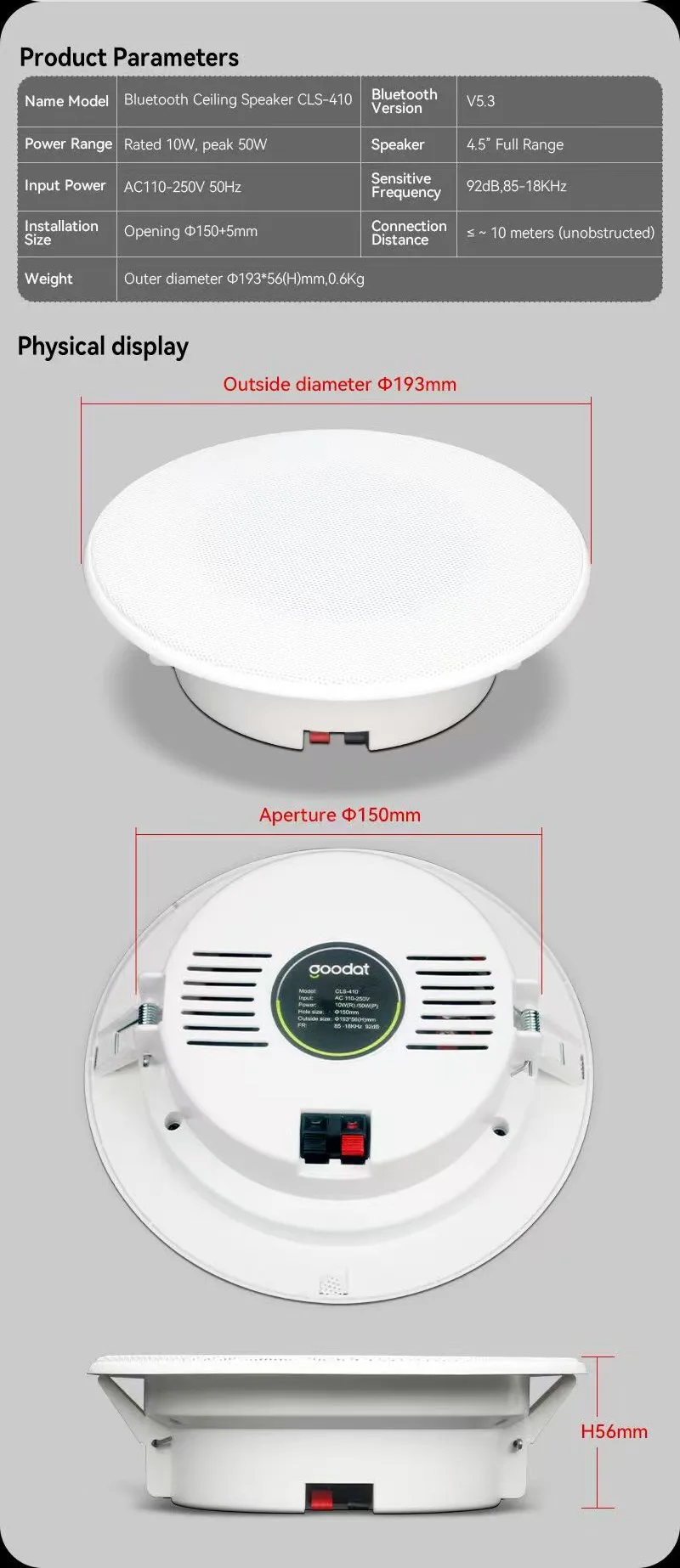 Colunas de teto bluetooth sem fios para áudio de casa_voghion.com