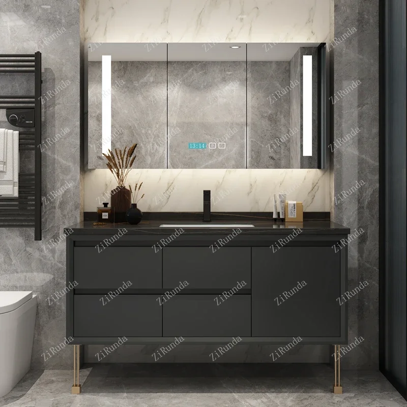 ~Bathroom Cabinet Combination Smart Bathroom Table Wash Face and Wash Hands Basin Cabinet Bathroom Set