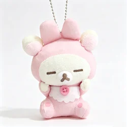 Rilakkuma Cute Rabbit Plush Pendant - Soft Fluffy Mini Doll Keychain Charm (Cute Rabbit - pink)