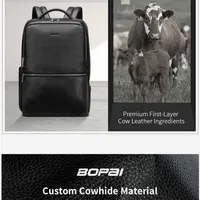 BOPAI Wholesale High End Bsci Bopai Business Cowhide Anti Theft 15.6 Inch Laptop Usb Charging Custom Luxury Men Real Leather Bac 2