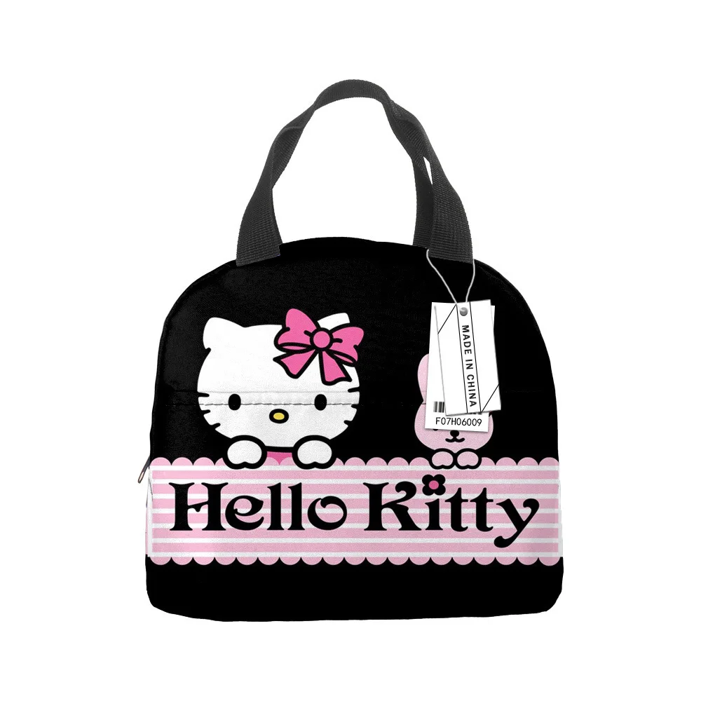 Lunch Bag Sanrio Cartoon Cute Hello Kitty Girl Large Capacit Portable KT Bento Bag Worker Waterproof Thermal Insulation Rice