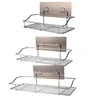 Stainless Steel Bathroom Storage Shower Shelf Punch-Free Kitchen Toilet Wall Hanging Rack Organizer Bathroom Corner Shelves Set 6