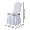 1pc White Thick High Elastic Stretch Chair Cover Wedding Spandex Pleated Skirt Chair Slipcovers for Party Banquet Decoration 2
