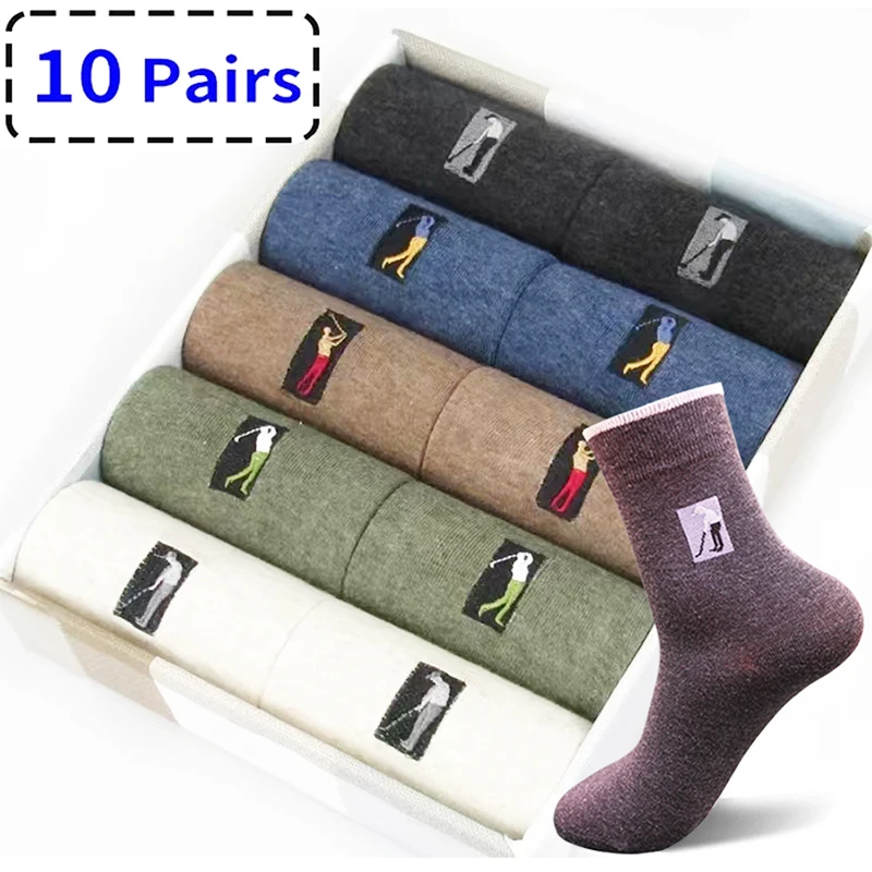 New High Quality Men's Socks Business Casual Long Socks The Golf Logo