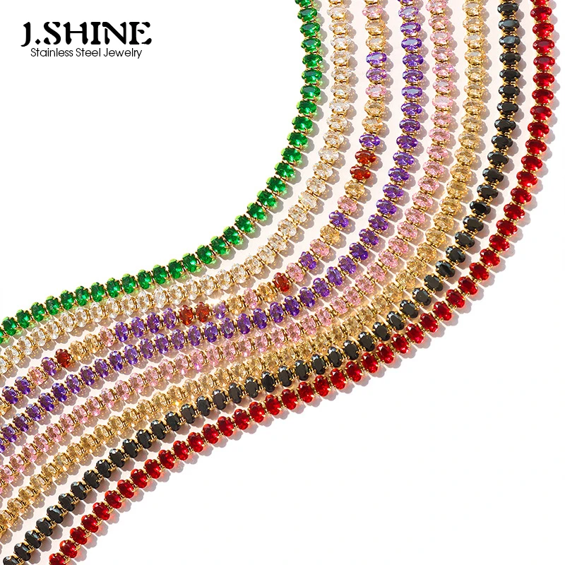 Jshine Luxury Cz Tennis Cubic Zirconia Stainless Steel Choker Necklace