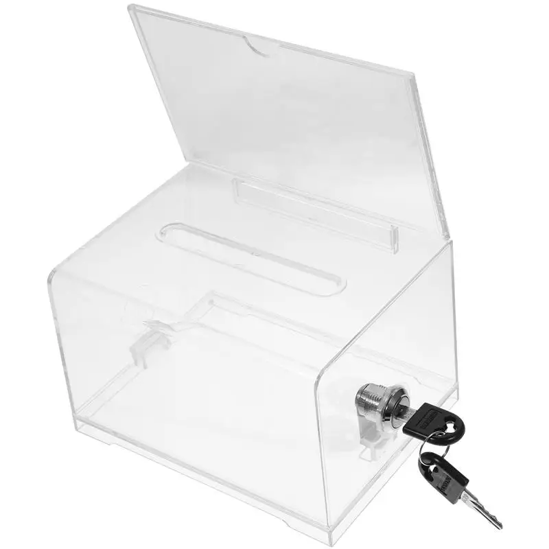 Practical Portable Replacement Clear Box Donation Boxes For Fundraising Raffle Box Suggestion Box Ballot Box Clear Acrylic Box high quality acrylic clear box storage fixed compartments for diy nail art accessory jewelry beads craft portable container case