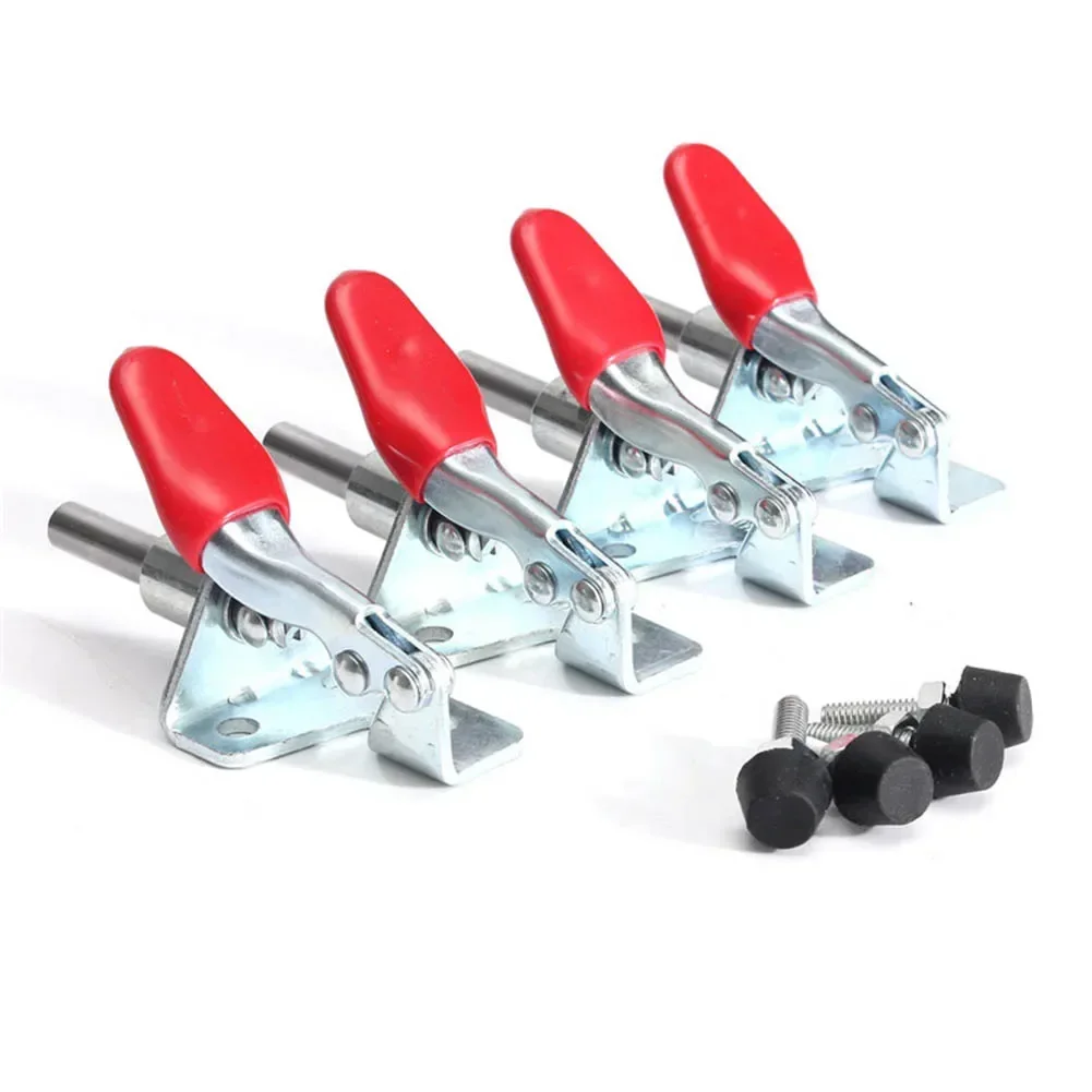 Galvanized Toggle Clamps Quick Release Vertical Vertical Clamp 0.63" 45Kg 4pcs 5/8" Plunger Travel GH-301AM Tool