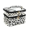 Leopard print PVC Transparent Double-Layer Makeup Bag Large Capacity Waterproof Toiletry Bag Portable Cosmetic Storage Bag 5