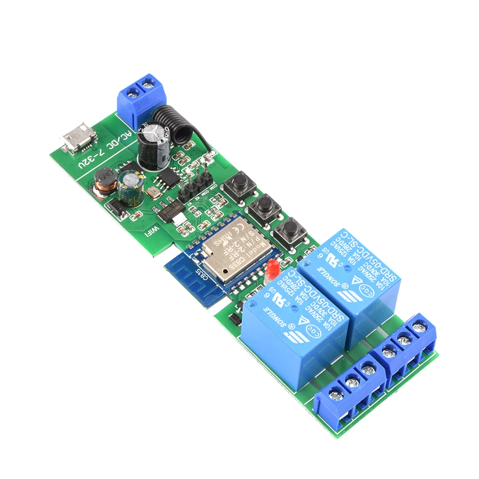 Modulo Relè WiFi 433MHz 1/2/4 Canali DC 7-32V Con Uscita USB 5V - Telecomando APP