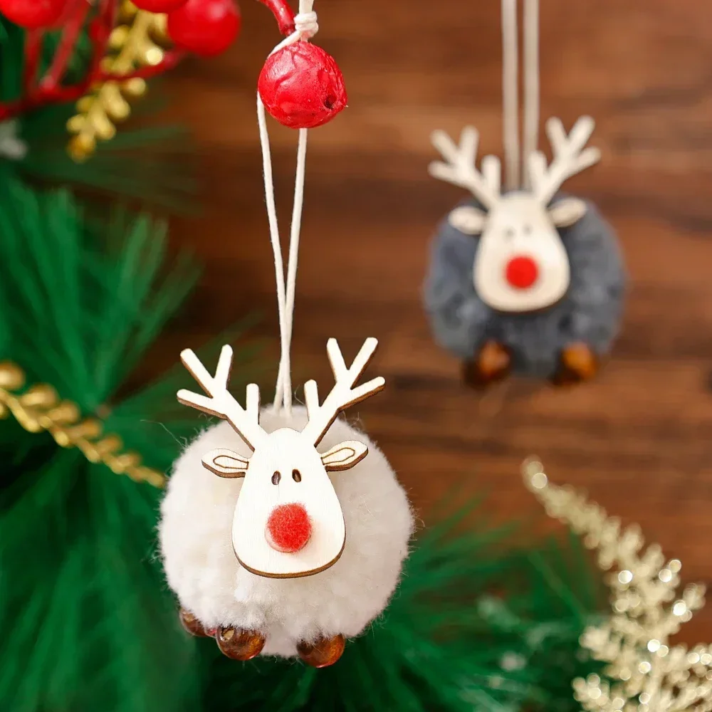 36 Pièces Décorations Sapin Noël En Bois - Pendents Peints Rouge/blanc (cloches, étoiles, Cerfs...) - DIY, Cadeaux