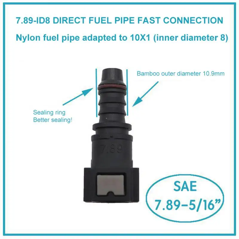 Car Fuel Line Coupler Hose Quick Connect ID8 7.89 9.89 11.8 Rubber Nylon Oil Line Pipe Adapter Disconnect Release Hose Connector