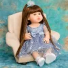 High Quality Reborn Baby Full Body Silicone With Long Hair 55 CM 22 Inch Lifelike Realistic Princess Toddler Bebe Birthday Gift 3