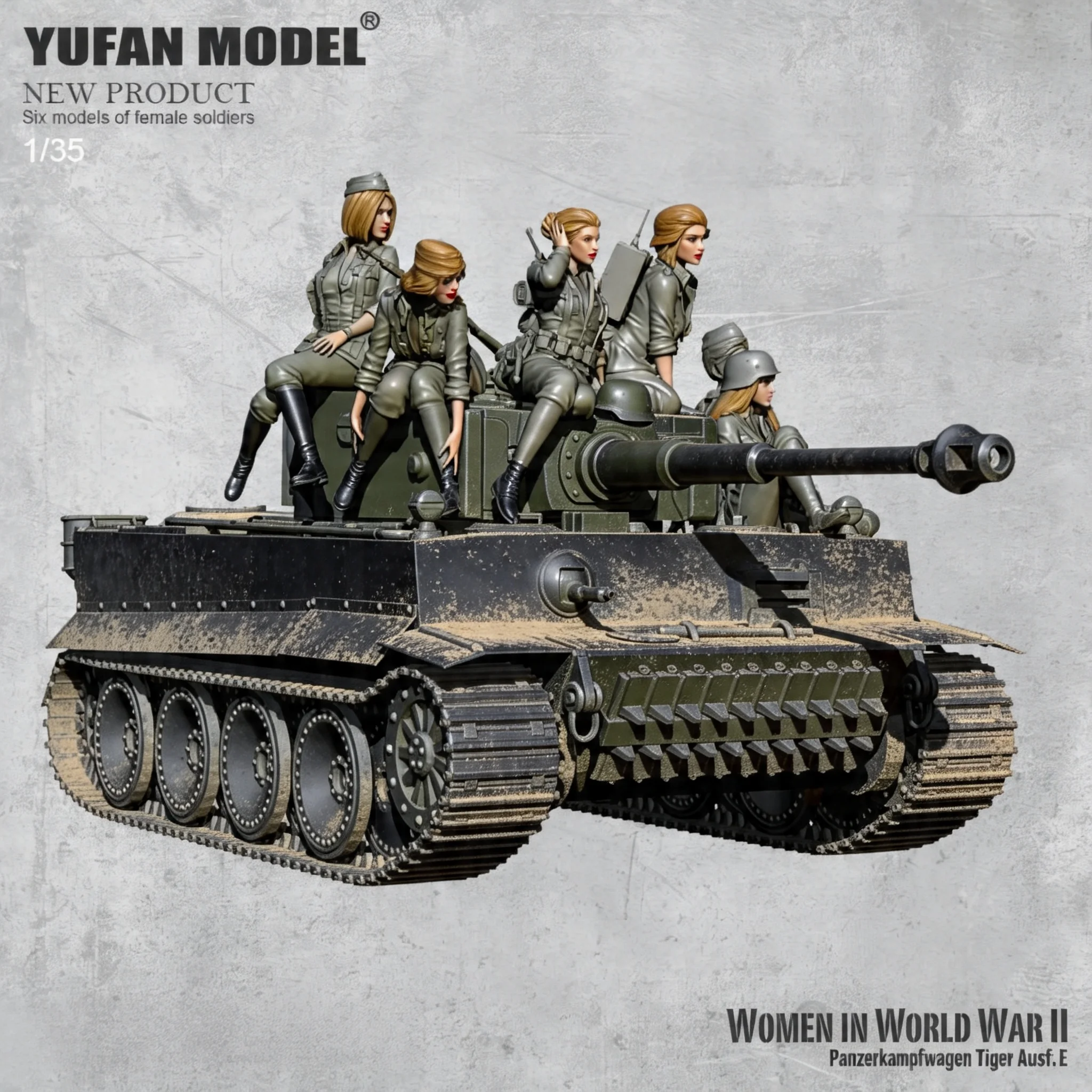 1/35 레진 군인 모델 키트 여성 탱크 자가 조립(6명의 군인, 탱크 없음) yufan 모델 YFWW-2065