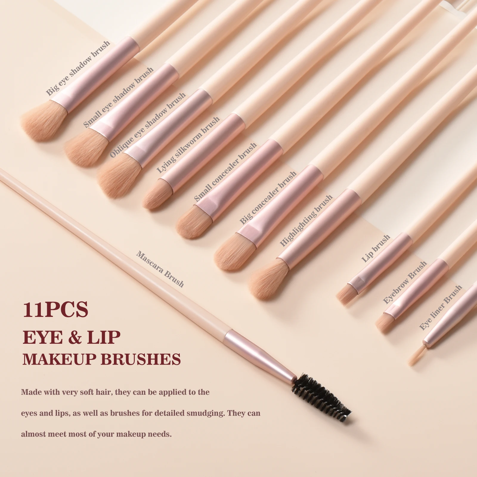 makeup brush set, including foundation, contouring, eyeshadow, eyeliner, eyebrow brush and other makeup tools - 3