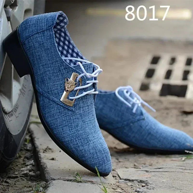 Mens Canvas Derby Shoes Dress Shoes Wedding Casual Flats Formal Footwear Mixcolor Loafers