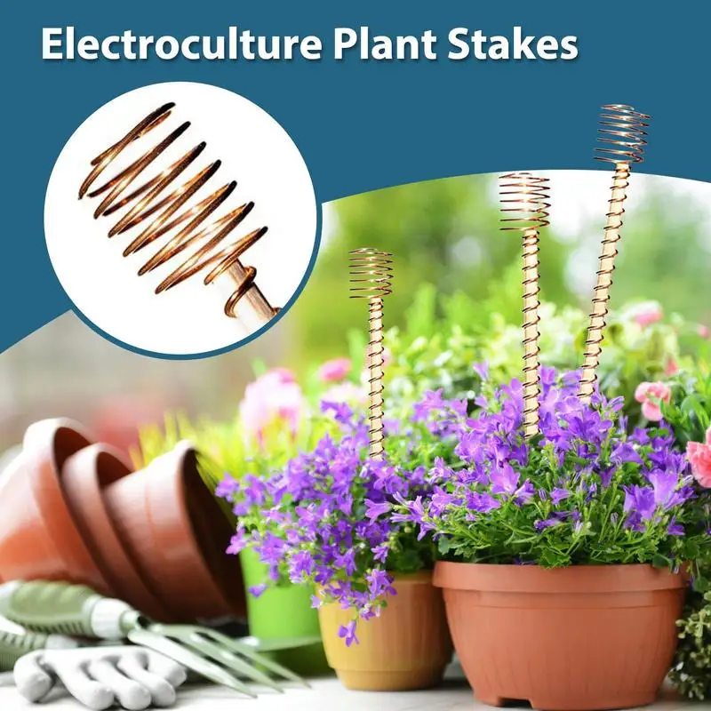 

Electroculture Plant Stakes 6 PCS Green Plant Stick For Growing Garden Plants And Vegetables Support Potted Tomato Peony Rose