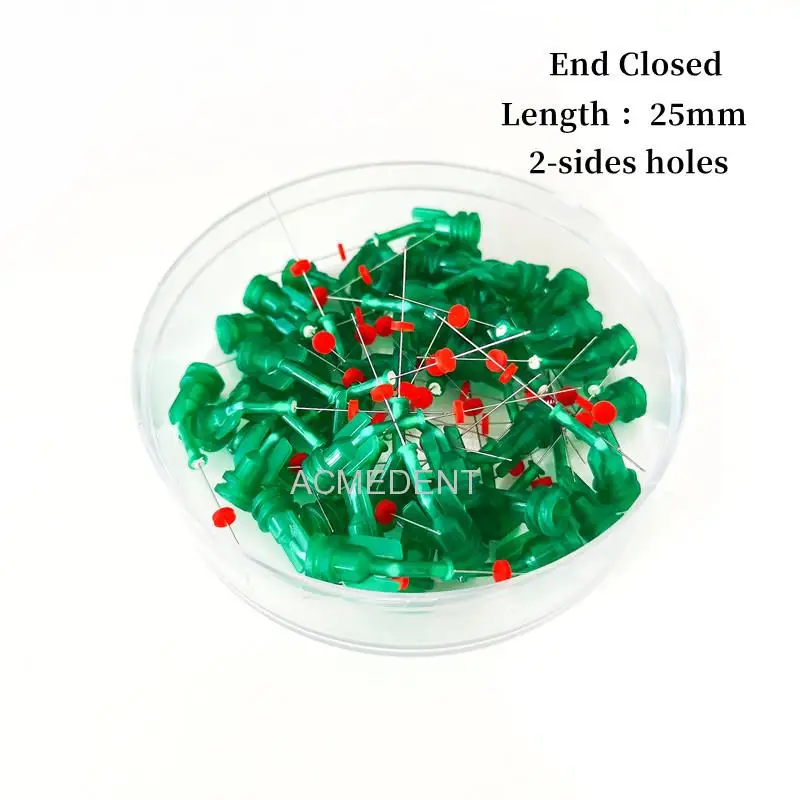 

Dental Irrigation Endo Needle Tip Double Side Hole with Red Pad Sideport Smallest Irrigator Tip Deliver Syringe 25mm