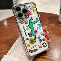 Cover per telefono con dinosauro cartone animato e protezione ad airbag