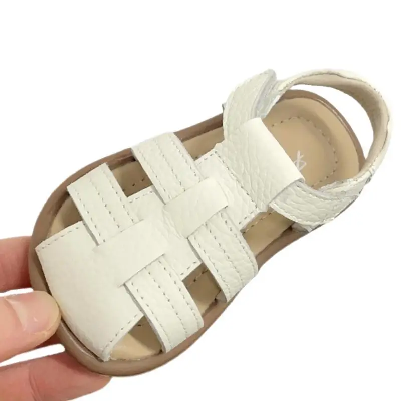 2025 New Gladiator Sandals For Kids Girls Closed Toe Baby Summer Shoes 1-2-3 years Solid Baby Sandals Toddler Barefoot Shoes 2