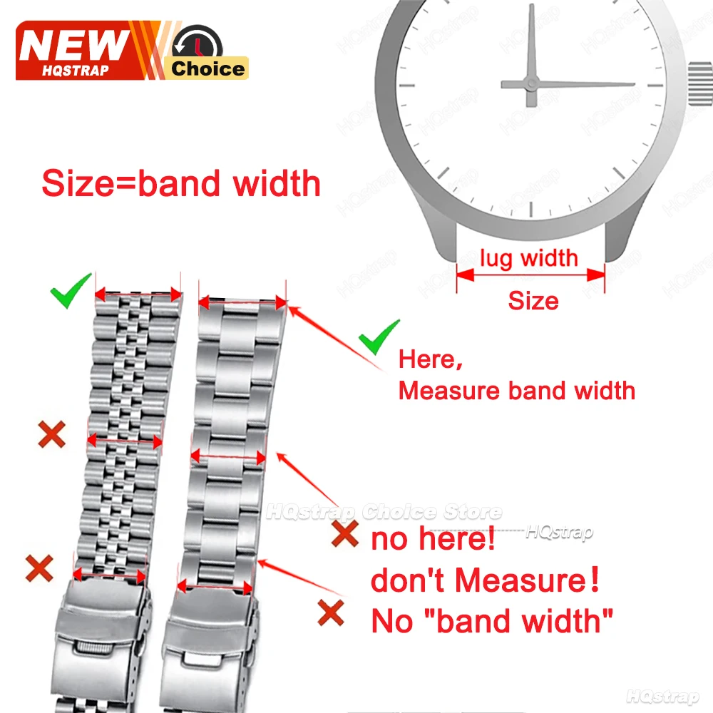 Luxury Buckle Solid Stainless Steel Universal Men's Business Watch Strap