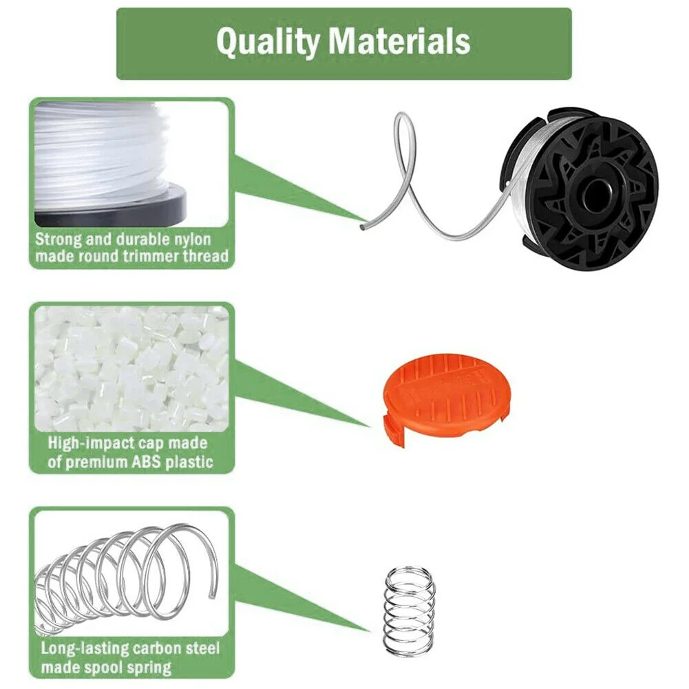 

Spool Cap Lawn Mower Spool Durable High Quality Practical 1*Spool Cap 1*Spring Hot Sale For Black Decker Lawn Mower