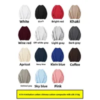 Full Fleece Cotton Blend Milk Silk Loose Shoulder round Neck Sweatshirt Blank Version Thin Men Women Faux Cotton Harmonized