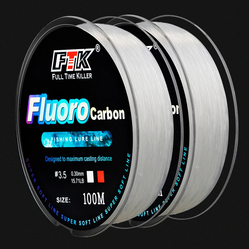 100M Fishing Line Nylon Line Fluorocarbon Fishing Lure 4.13-34.32LB Carbon Fiber Leader Soft fishing line,fishing tackle