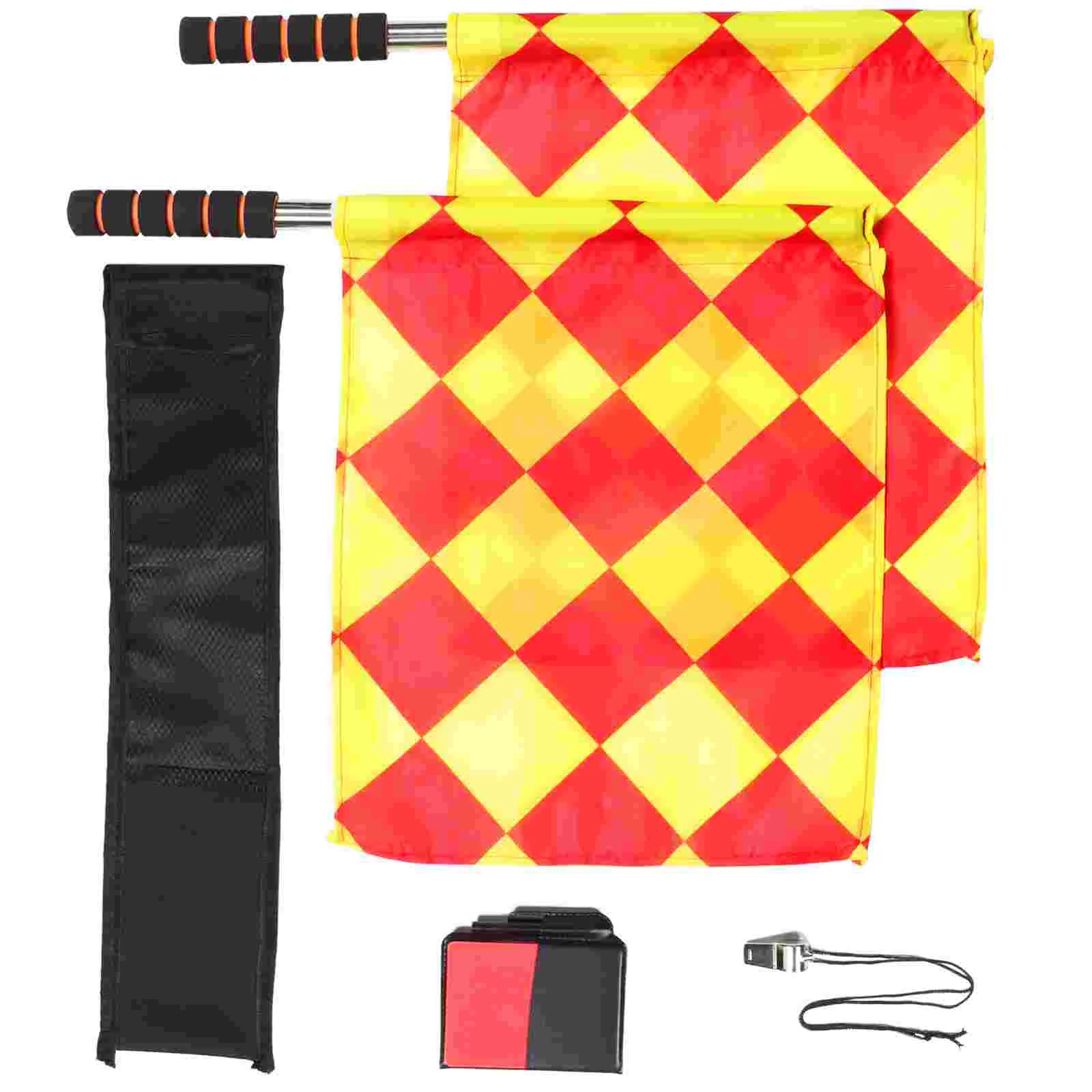 

Referee Banner Set Outdoor Football Games Whistle for Soccer Umpire Gear Sports Supplies Challenge Flag Foam Signal Flags