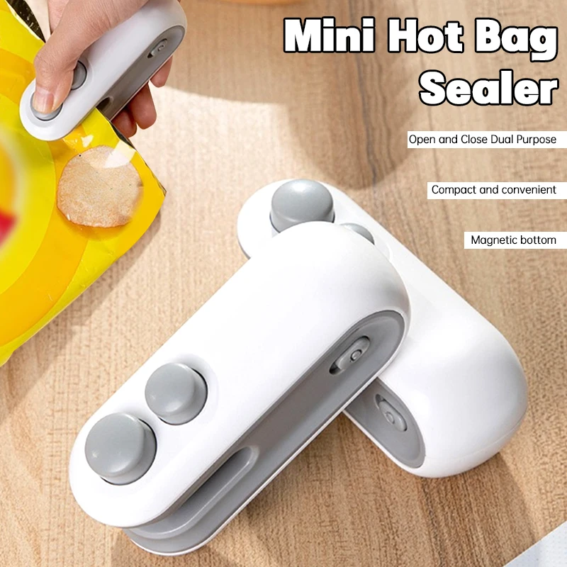 Mini Sealer Portable Heat Bag Sealing Machine Rechargable Multi-function Kitchen Tool 2 in 1 For Snacks