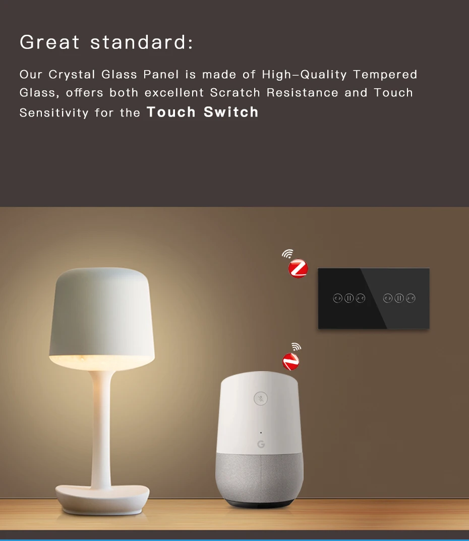 bgraine interrupteur de rideau tactile sans double commande vocale compatible avec alexa google smart life