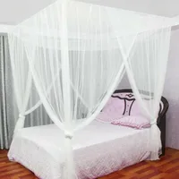 Sexy Mosquito Net Palace Four Door King/Queen Double Size Home Single  Bed Prevent Insect Outdoor Square Grace White Canopy Net 3