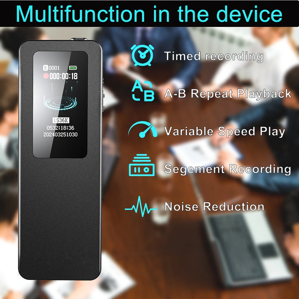 V73 Voice Activated Recording Device Dictaphone Digital Voice Recorder for Lectures Meetings 31Hours Record with Noise Reduction