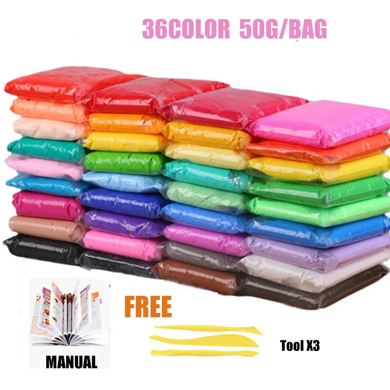 36 Colors Air Dry Magic Clay Soft & Ultra Light DIY Molding 