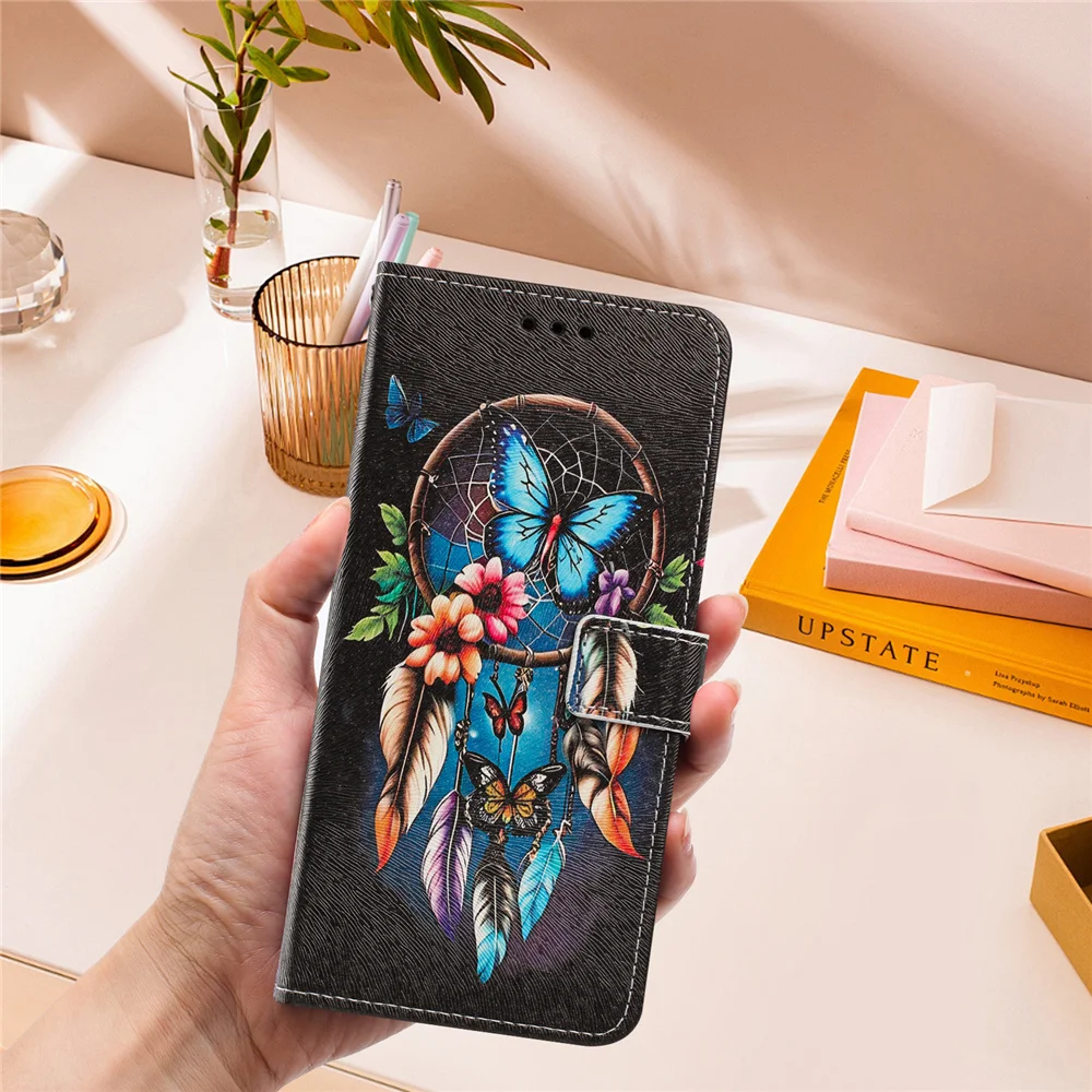 Floral Leather Flip Cover - Stylish Phone Case