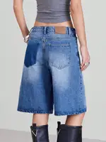 American Retro Style Five-Piece Denim Shorts for Women - Summer Spring 2025 Collection - High-Waisted  Loose-Fitting  Slimming - Image 2