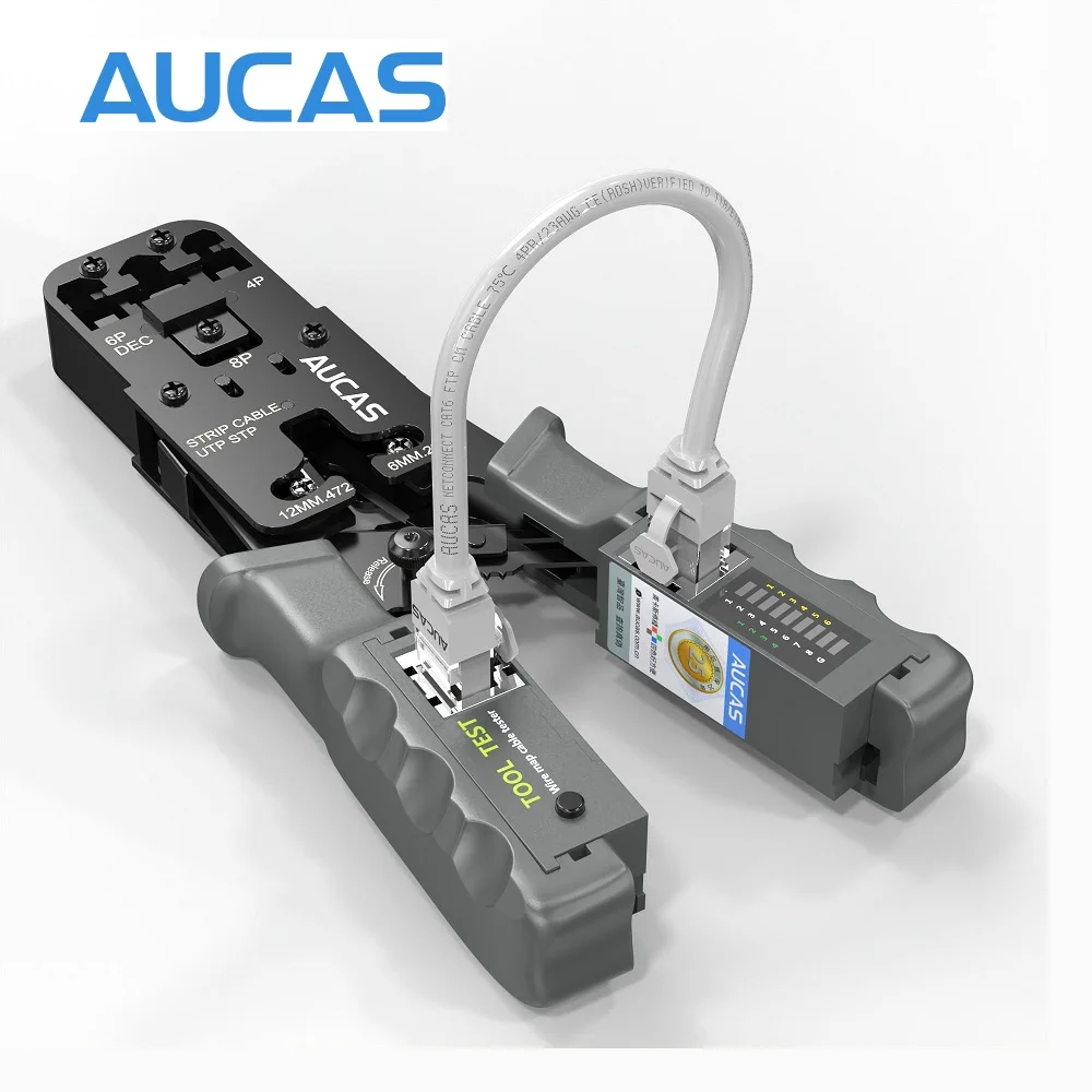 

AUCAS RJ45 Многоцелевой Кабельный тестер плоскогубцы с 6p6c 8p 8c Φ Lan кабели строки