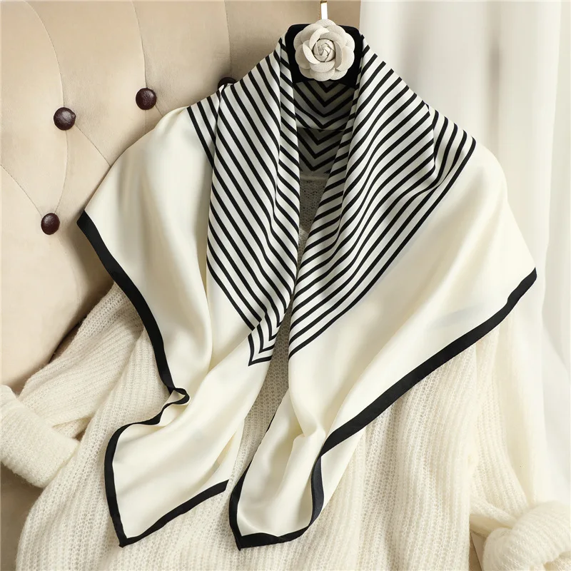 Luxury Love Tree Print Designer 90 Square Scarf Twill Silk Women Head Shawls Wraps Neck Scarves Hijab Bandana Pashmina Handband 3