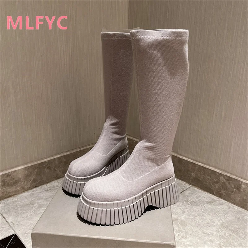 Long tube boots women winter boots for women knight boots for women thick heeled thick soled boots women sexy round toe boots