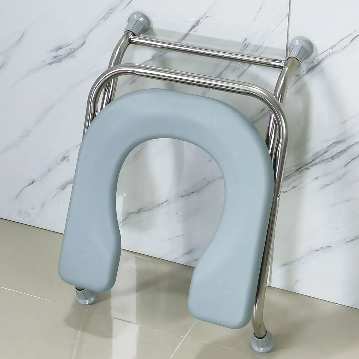 U Plate Folding Sitting Stool Chair Pregnant Elderly Toilet Seat Stool Chair Stainless Steel Toilet Squat Sit plastic step stool