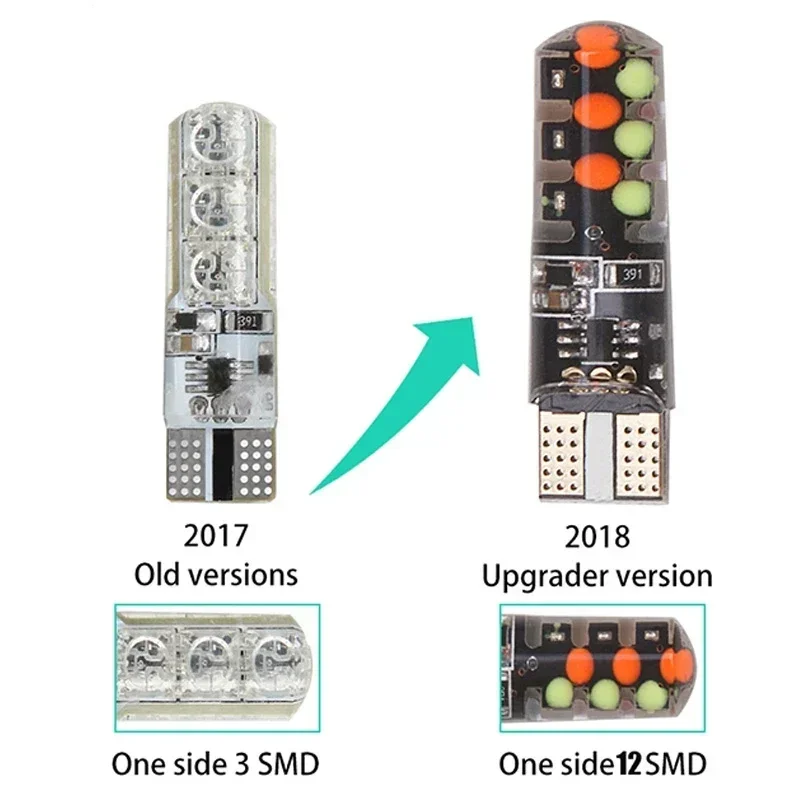 T10 Led 5W RGB LED With Remote 194 168 LED Canbus COB Lamp Car Interior Lighting 12V Car Signal Lights License Plate Lamp