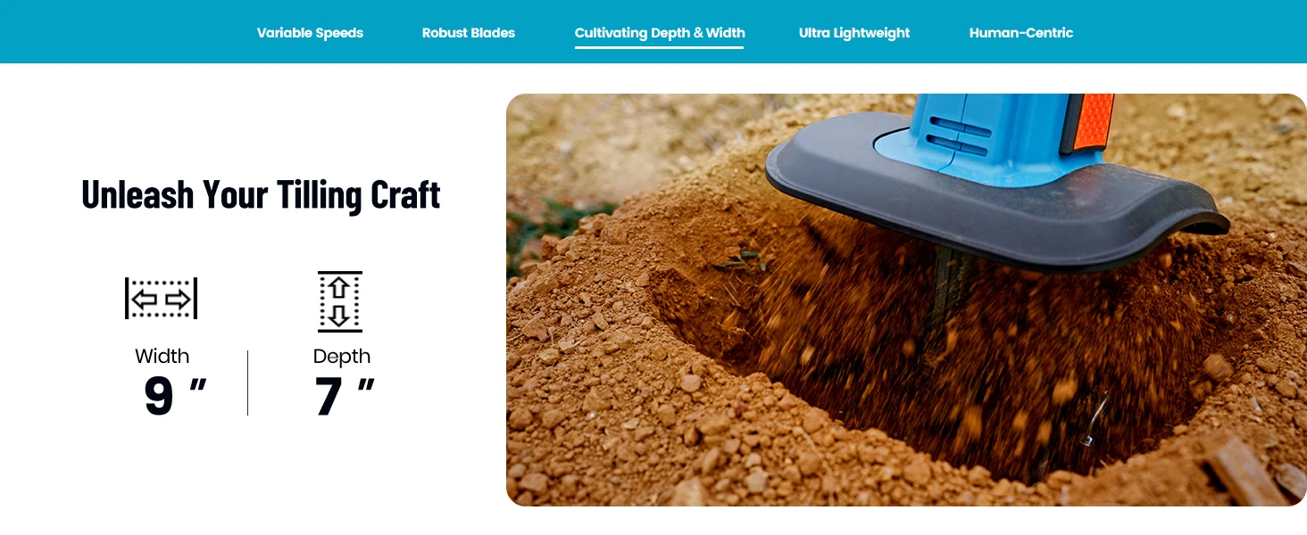 cordless electric tiller