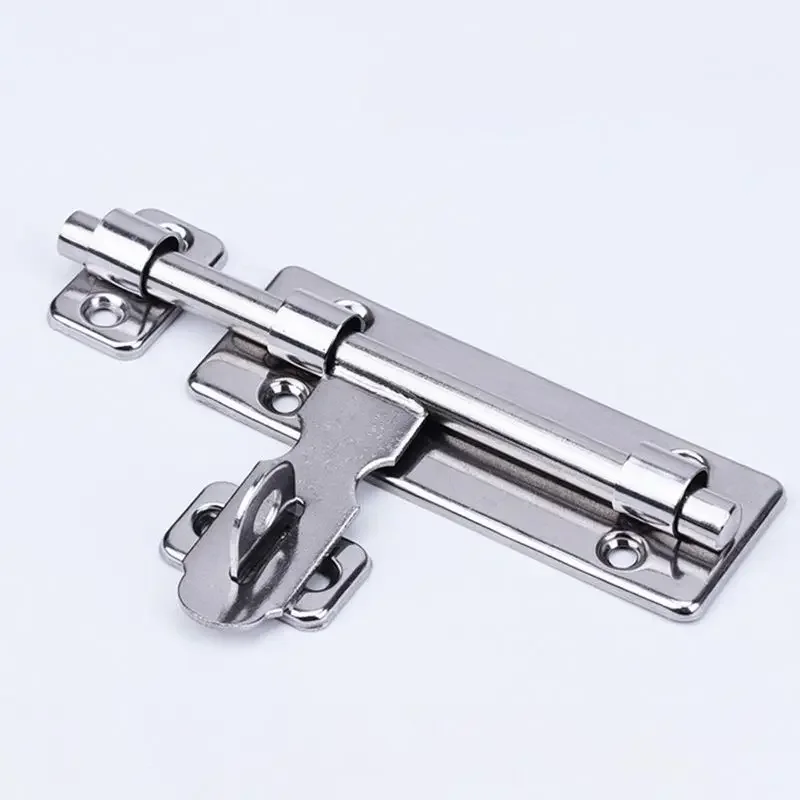 Door Latch 4 /6 /8INCH Stainless Steel Door Latch Sliding Lock Bolt Latch Hasp Staple Gate Safety Lock Security Door Bolt Window Catch