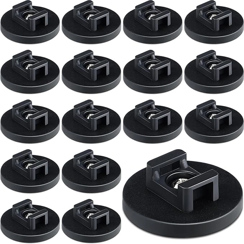 Kit 15 Fascette Magnetiche Portacavi Con Base Adesiva - Organizza Cavi