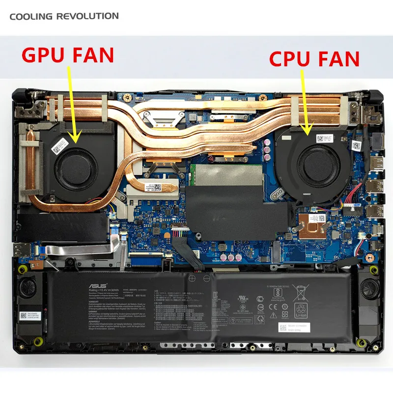 Original Portátil Cpu Gpu Ventilador de Refrigeração para Asus 2023 Jogos Tuf A15 Fa506q Fa506qr Fa506qm F15 Fx506h Fx506hm Fx506hcb Novo - Imagem 3