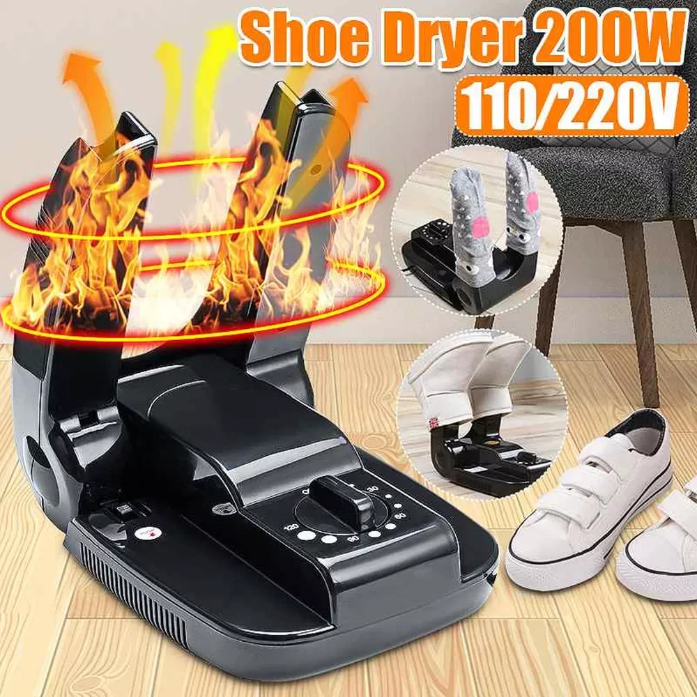 2-Shoe Electric Shoe Dryer Warmer Portable Adjustable Boots Socks Gloves Helmets 