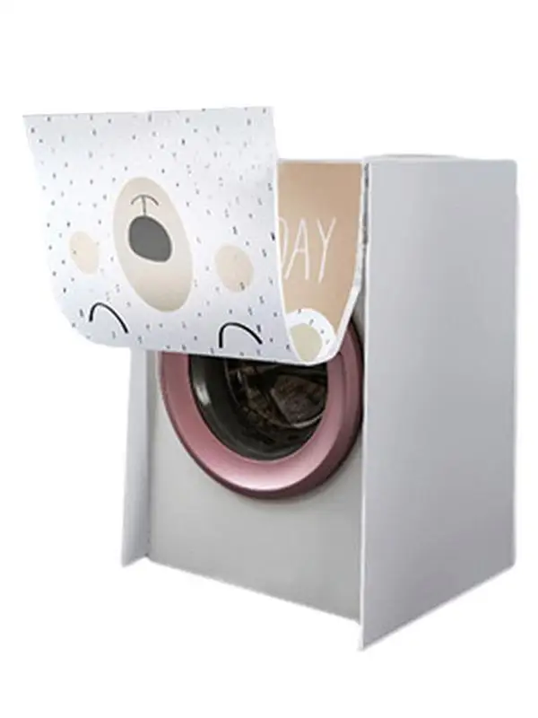 

Home Laundry Machine Cover Top Load Washer Dryer Cover With Cartoon Pattern Zippers Front Load Dryer Coat Protector Tool For