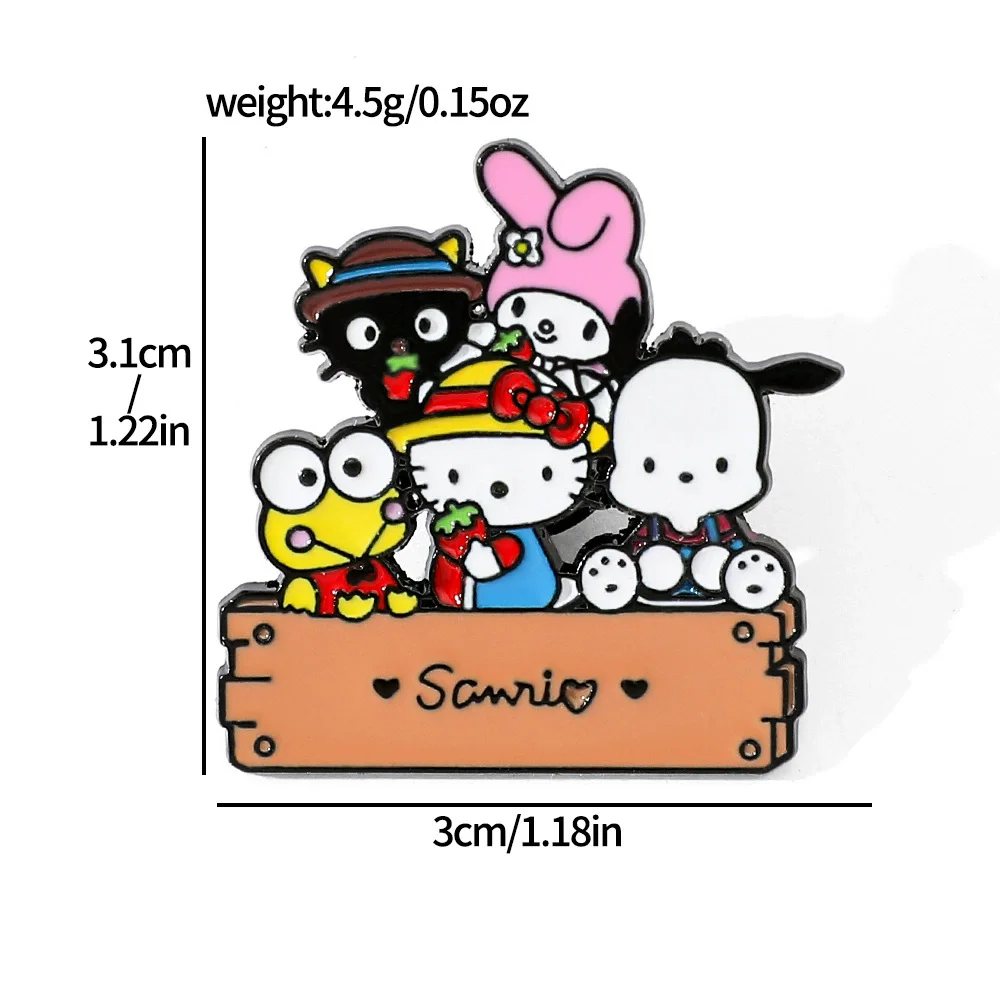 Sanrio Familie Emaille Pin Kuromi Pochacco Hello Kitty Anime Brosche Anstecknadel Abzeichen auf Rucksack Kleidung Accessoires Schmuck
