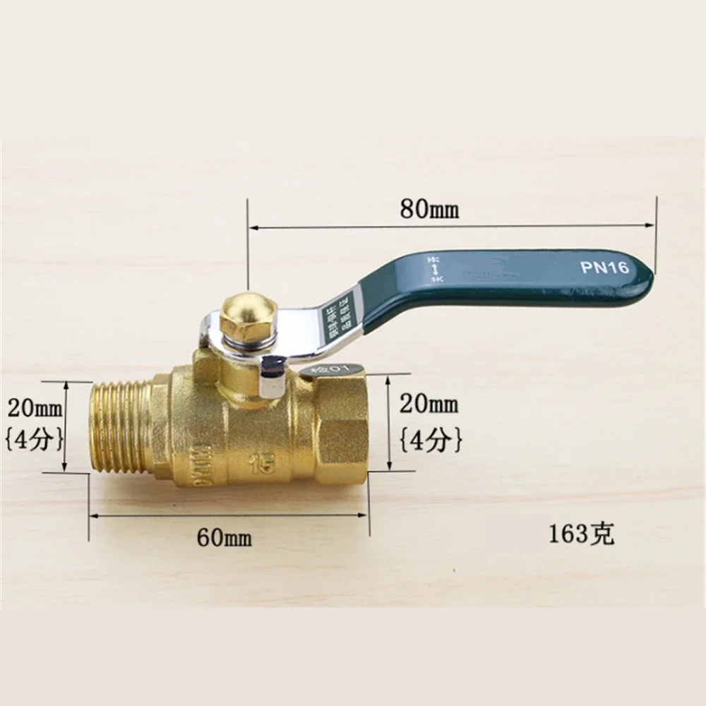All Copper 4 Points Inside And Outside Wire Ball Valve Dn15 Large Diameter Flow Copper Ball Core Valve 1/2