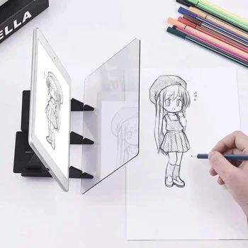 Kids Projection Drawing Copy Board Projector Painting Tracing Board Sketch Specular Reflection Dimming Bracket Montessori Toys 1